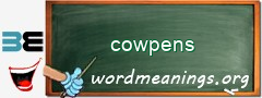 WordMeaning blackboard for cowpens